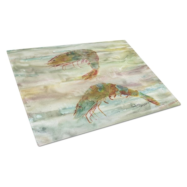 Carolines Treasures Shrimp Sunset Glass Cutting Board Large - SC2014LCB