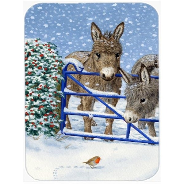Carolines Treasures Carolines Treasures ASA2159LCB Donkeys And Robin Glass Cutting Board; Large - ASA2159LCB