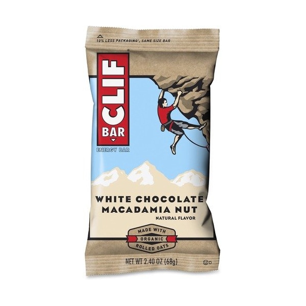 Barra de energía CLIF Bar 161009, MACADAMIA CON CHOCOLATE BLANCO, 2.4 oz, paquete de 12 - CBC161009