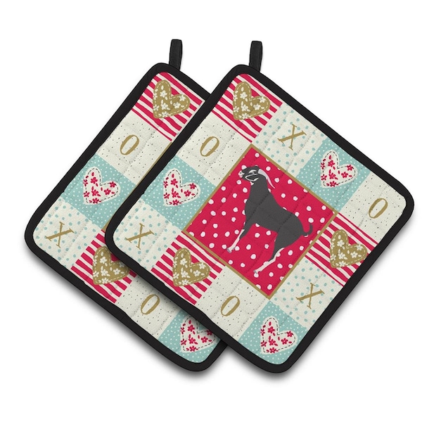 Carolines Treasures 7.5 x 7.5 in. Black Bengal Goat Love Pair of Pot Holders - CK5311PTHD