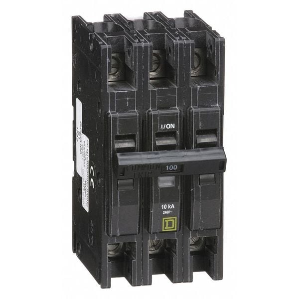 Square D Miniature Circuit Breaker, QOU Series, 100A, 3 Pole, 120/240V AC, 10kA at 120/240V AC - QOU3100