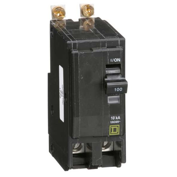 Square D Miniature Circuit Breaker, QOB Series, 100A, 2 Pole, 120/240V AC, 10kA at 120/240V AC - QOB2100