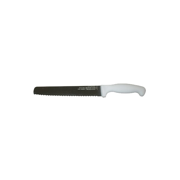 Stanton Trading Slicer Knife 8" WhitePP handle serrated edge, high-carbonsteel - KNV-SLCSER8-WH