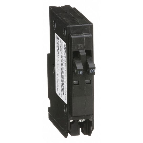 Square D Miniature Circuit Breaker, QO Series, 15/20A, 1x1, 1x1 Pole, 120/240V AC, 10kA at 120/240V AC - QO1520