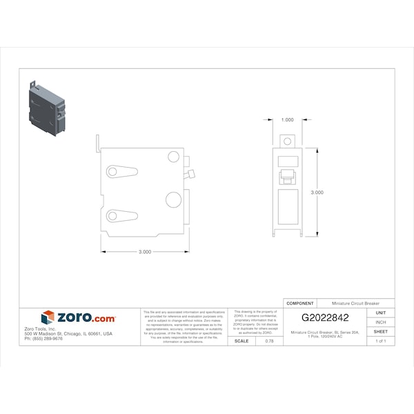Siemens Miniature Circuit Breaker, BL Series, 20A, 1 Pole, 120/240V AC, 10kA at 120/240V AC - B120