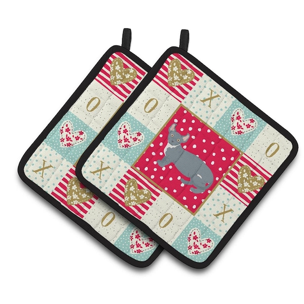 Carolines Treasures 7.5 x 7.5 in. Dwelf No.2 Cat Love Pair of Pot Holders - CK5605PTHD