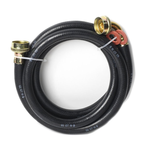Thrifco Plumbing 6 Feet Long Washing Machine Hose with 3/4 Inch GHT x 3/4 Inch GHT 90 Elbow Connector - 4400746