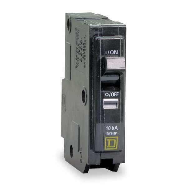 Square D Miniature Circuit Breaker, QO Series, 15A, 1 Pole, 120/240V AC, 10kA at 120V AC - QO115HM
