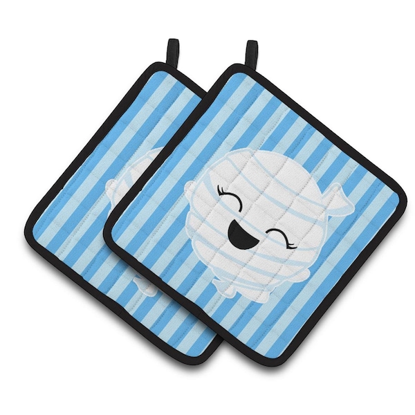 Carolines Treasures Halloween Ghost Mummy Pair of Pot Holders - BB6960PTHD
