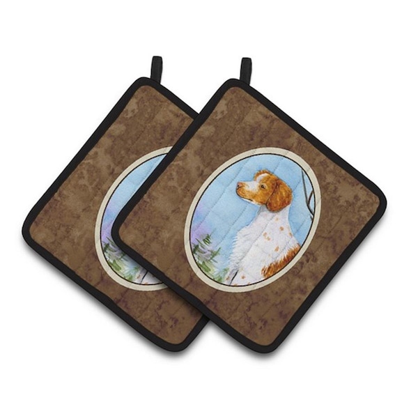 Carolines Treasures Setter Pair of Pot Holders, 7.5 x 3 x 7.5 in. - SS8663PTHD
