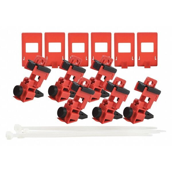Brady Single Pole Breaker Lockout, Circuit Breaker with Standard Nylon Cable Ties, 1 Poles - 148698