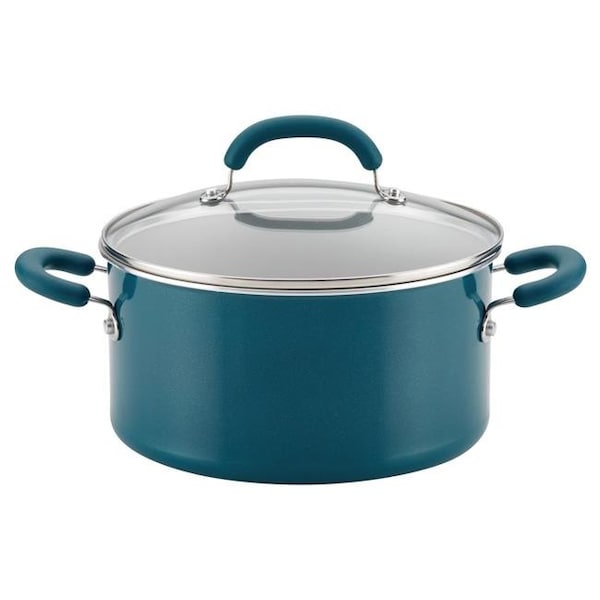 Rachael Ray Rachael Ray 12163 6 qt. Create Delicious Aluminum Nonstick Stockpot - Teal Shimmer - 12163