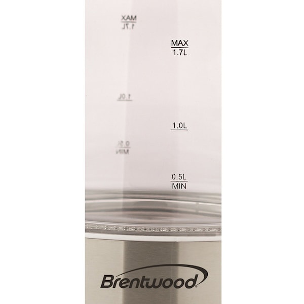 Brentwood Appliances Cordless Tempered-Glass 1.7 L Electric Kettle (White) - KT-1900W