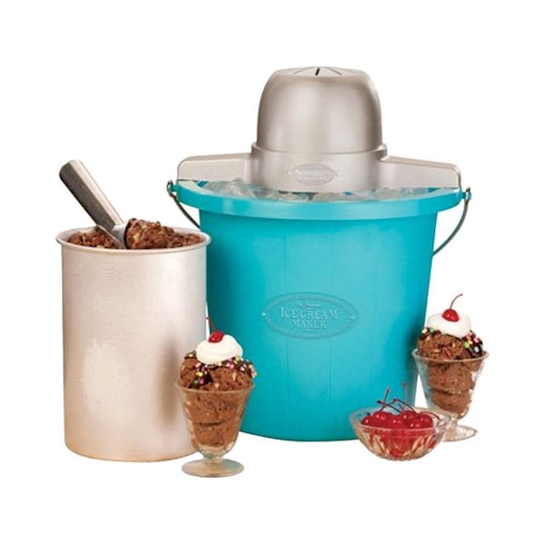 Nostalgia 8482614 4 qt. Blue Ice Cream Maker - 15 x 12 x 12 in. - NO7173