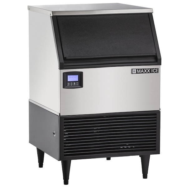 Maxx Ice Intelligent Series Self-Contained Ice Machine, Full Dice Ice Cubes, Stainless Steel with Black Trim - MIM200N