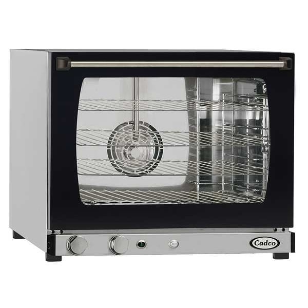 Cadco 13 x 19-1/2 x 15-1/2" Half Size Convection Oven, 220V, Stainless Steel - XAF-133