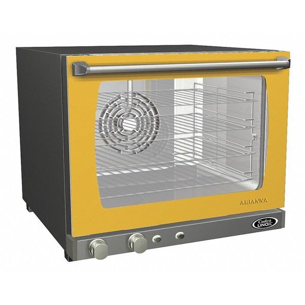 Cadco 13 x 19-1/2 x 15-1/2" Half Size Convection Oven, 220V, Stainless Steel - XAF-133