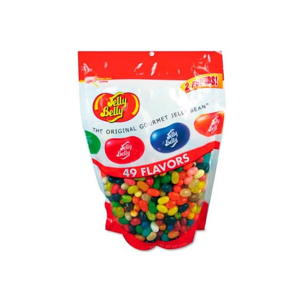 Jelly Belly Jelly Belly® Dulces de frijol Jelly Bean, 49 sabores surtidos, bolsa de 2 libras - OFX98475