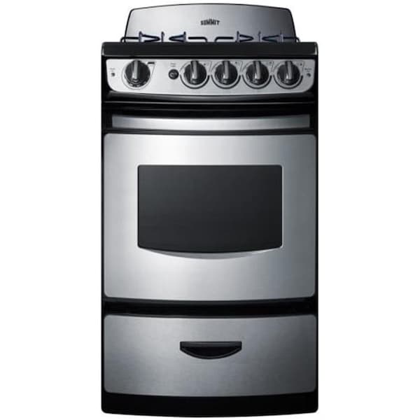 Summit Summit PRO201SS 20 in. Wide Sealed Burner Gas Range; Stainless Steel - Replaces PRO200SS - PRO201SS
