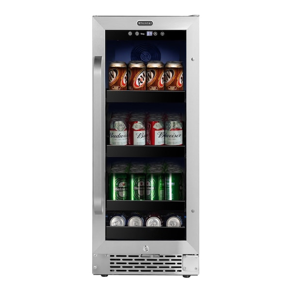 Whynter 15 inch Built-In 80 Can Undercounter Stainless Steel Beverage Refrigerator - BBR-838SB