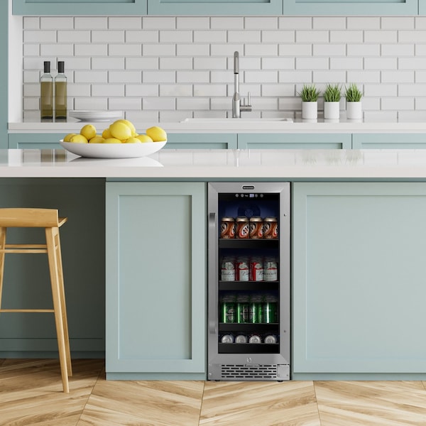 Whynter 15 inch Built-In 80 Can Undercounter Stainless Steel Beverage Refrigerator - BBR-838SB