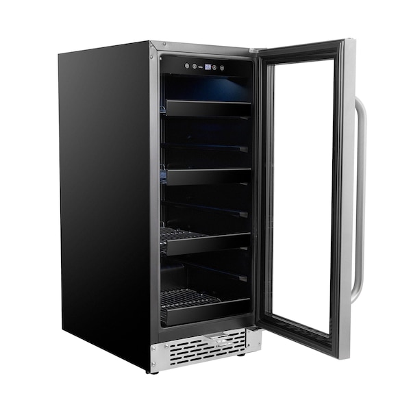 Whynter 15 inch Built-In 80 Can Undercounter Stainless Steel Beverage Refrigerator - BBR-838SB