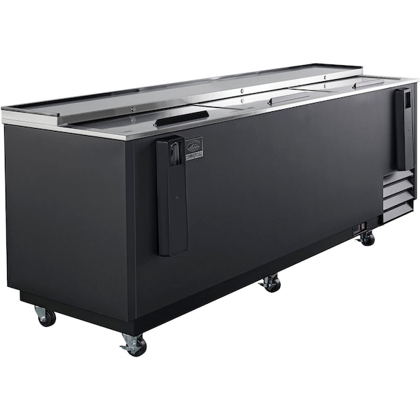 Global Industrial Nexel Horizonal Bottle Cooler, 3 Sliding Lids, 26.6 Cu. Ft., Black - 243102