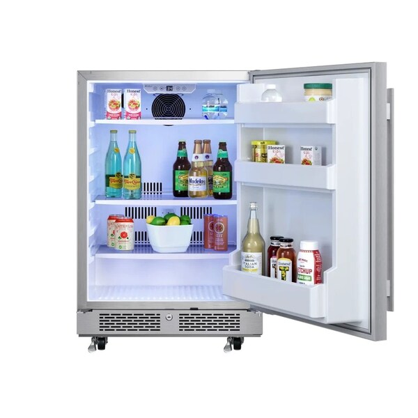 Avallon 24 Inch Wide 566 Cu Ft BuiltIn Compact Outdoor Refrigerator with Right Hinge - AFR242SSODRH