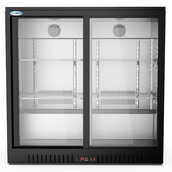 Koolmore Two Door Back Bar Cooler Counter Height Beverage Refrigerator, Mini Drink Fridge For Home Bar - BC-2DSL-BK