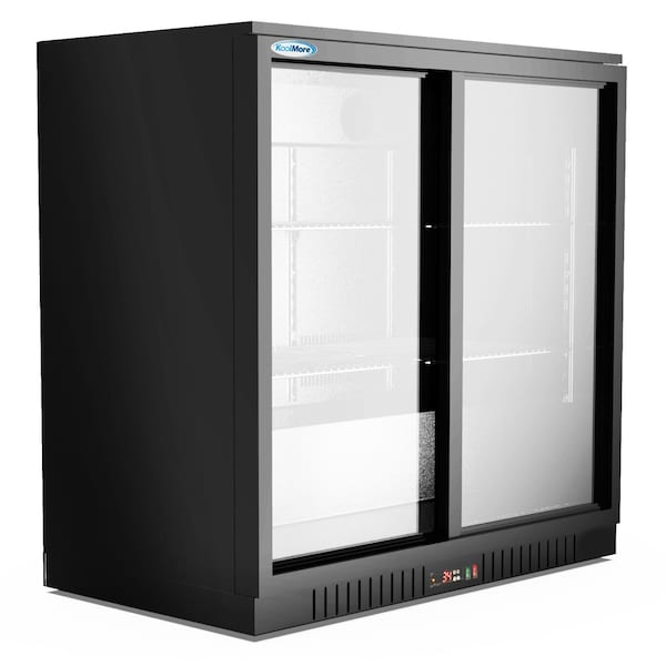 Koolmore Two Door Back Bar Cooler Counter Height Beverage Refrigerator, Mini Drink Fridge For Home Bar - BC-2DSL-BK
