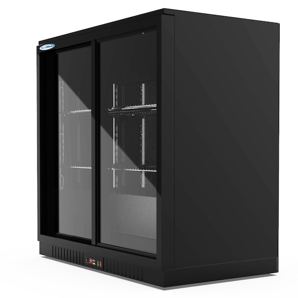 Koolmore Two Door Back Bar Cooler Counter Height Beverage Refrigerator, Mini Drink Fridge For Home Bar - BC-2DSL-BK