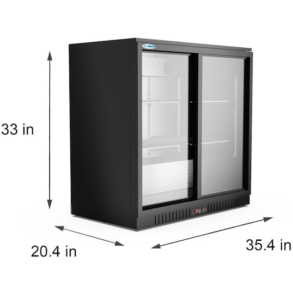 Koolmore Two Door Back Bar Cooler Counter Height Beverage Refrigerator, Mini Drink Fridge For Home Bar - BC-2DSL-BK