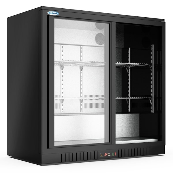 Koolmore Two Door Back Bar Cooler Counter Height Beverage Refrigerator, Mini Drink Fridge For Home Bar - BC-2DSL-BK