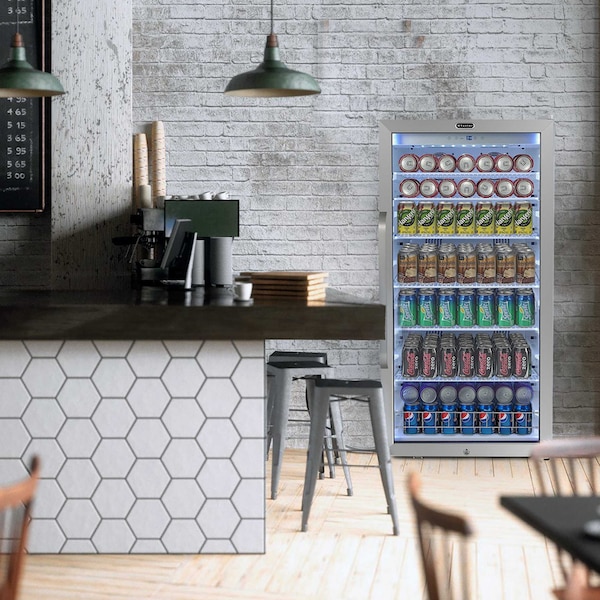 Whynter Freestanding 10.6 cu. ft. Commercial Beverage Merchandiser with Superlit Door - CBM-1060XLW