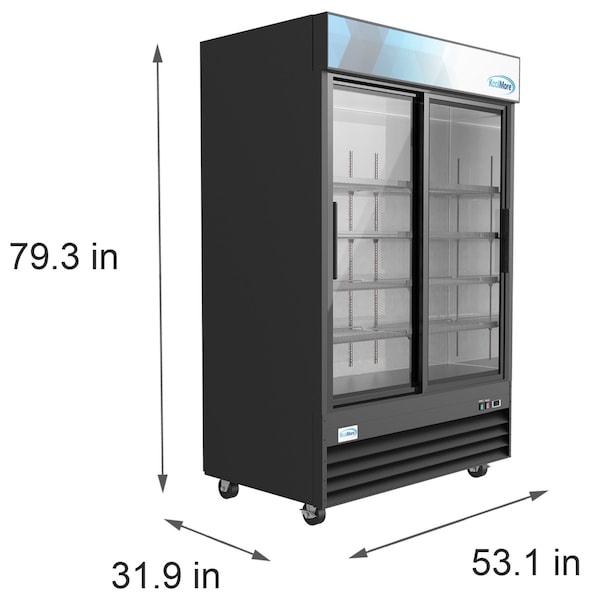 Koolmore 53"Commercial Glass 2 Door Display Refrigerator Merchandiser-Upright  Beverage Cooler w/LED Lighting - MDR-2D-GSLD