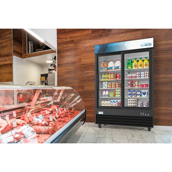 Koolmore 53"Commercial Glass 2 Door Display Refrigerator Merchandiser-Upright  Beverage Cooler w/LED Lighting - MDR-2D-GSLD