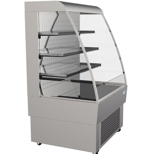 Koolmore Open Air Merchandiser Grab and Go Refrigerator with LED Lighting and Night Curtain - 13.4 cu.ft - CDA-13C