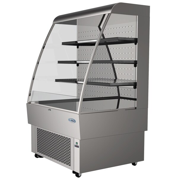 Koolmore Open Air Merchandiser Grab and Go Refrigerator with LED Lighting and Night Curtain - 13.4 cu.ft - CDA-13C