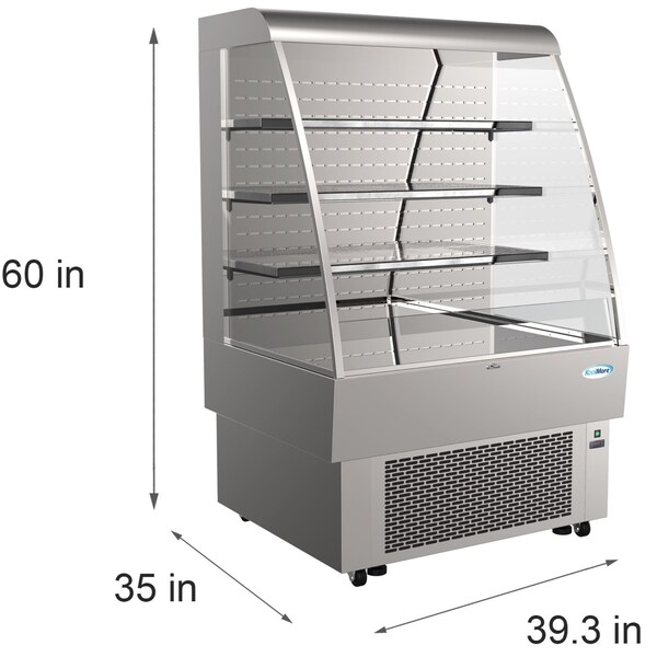 Koolmore Open Air Merchandiser Grab and Go Refrigerator with LED Lighting and Night Curtain - 13.4 cu.ft - CDA-13C