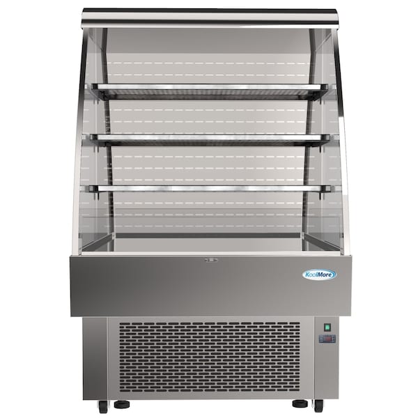 Koolmore Open Air Merchandiser Grab and Go Refrigerator with LED Lighting and Night Curtain - 13.4 cu.ft - CDA-13C