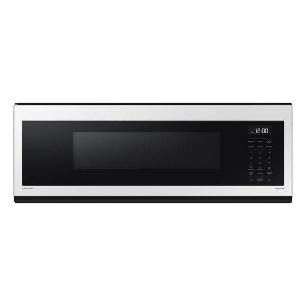 Almo Samsung Bespoke 1.1 cu. ft. Smart SLIM Over-the-Range Microwave with Wi-Fi, 1100W - White Glass - ME11CB751012AA