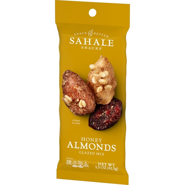 Aperitivos Sahale Sahale 1.5 oz. Almendra Miel, paquete de 18 - 9386900327