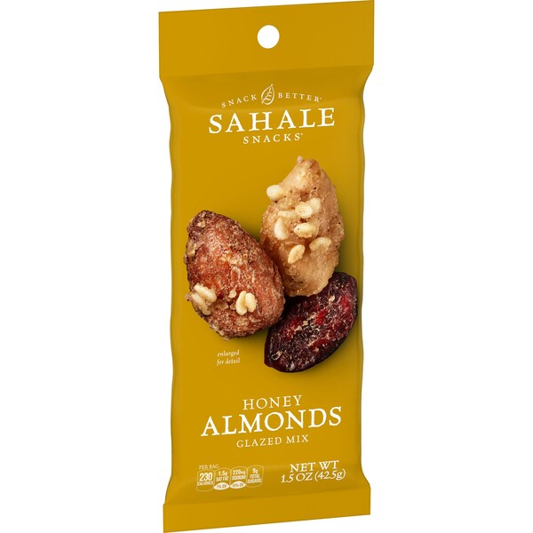 Aperitivos Sahale Sahale 1.5 oz. Almendra Miel, paquete de 18 - 9386900327