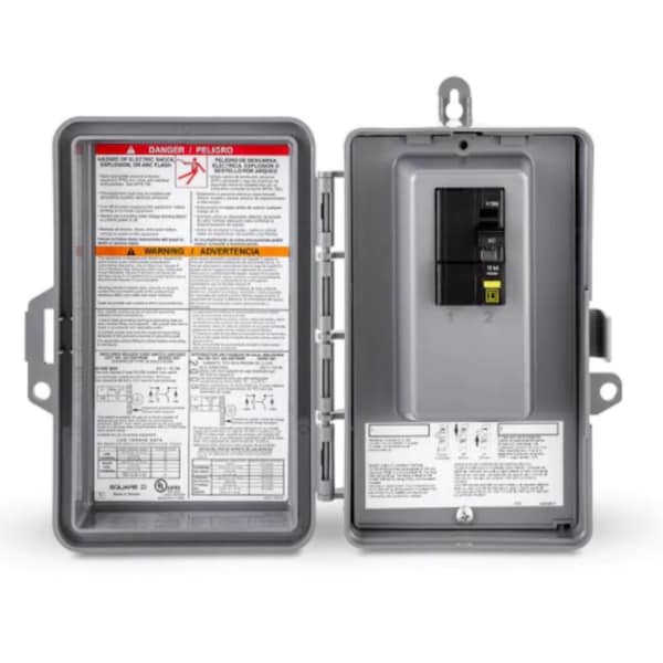 Square D Circuit Breaker Enclosure, QO, 2 Spaces, 60A, Main Circuit Breaker, 1 Phase - QOE260GFINM