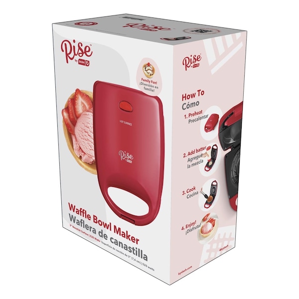 Rise By Dash 1 waffle Red Plastic Waffle Bowl Maker - RWBM001GBRR08