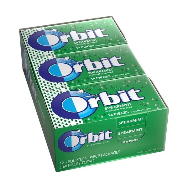 Chicle en órbita de Marte, sin azúcar, sabor menta verde, paquete de 12 - MRS11484