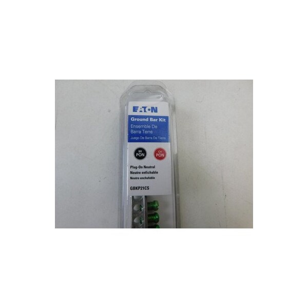 Eaton Cutler-Hammer PON ACCESSORIES - 21 TERMINAL GROUND BAR CLAMSHELL, CLAMSHELL PACK, GROUND B - GBKP21CS