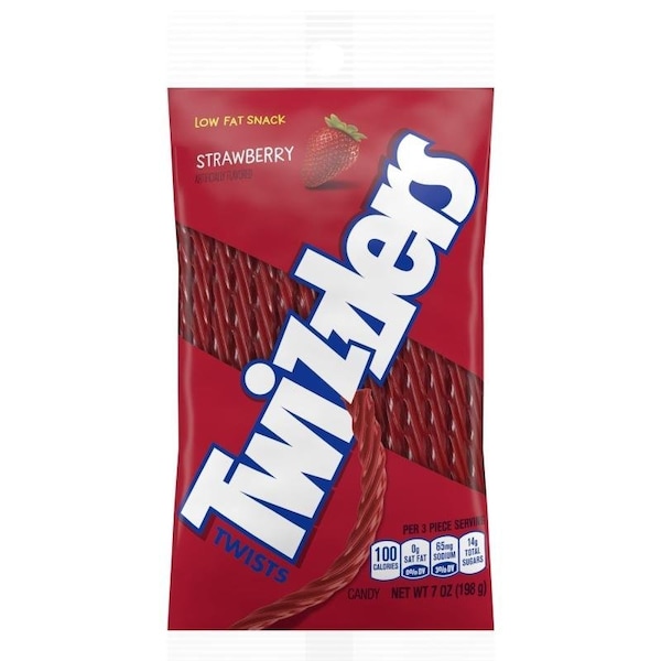 Twizzlers TWZ12 Dulce y Goma de Regaliz, Sabor Fresa, Bolsa de 7 oz - 54402