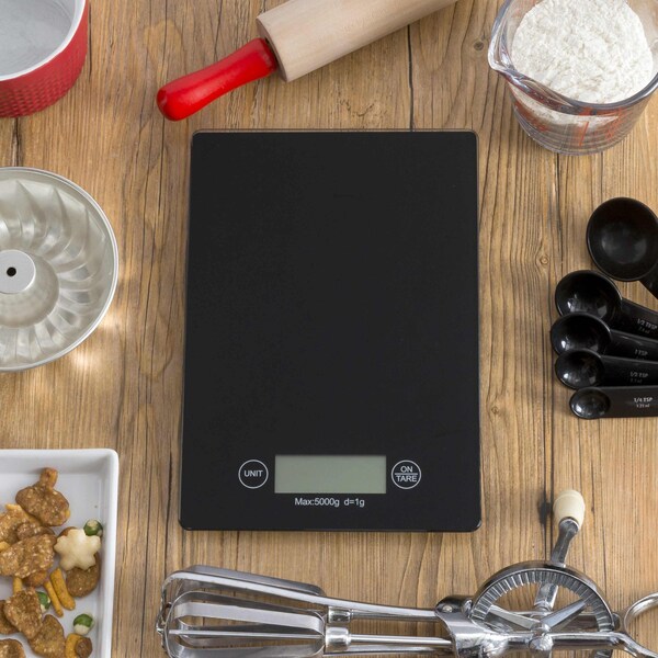 Home Basics Home Basics Multi-Functional Sleek Glass Digital Food Scale, Black - ZOR96076
