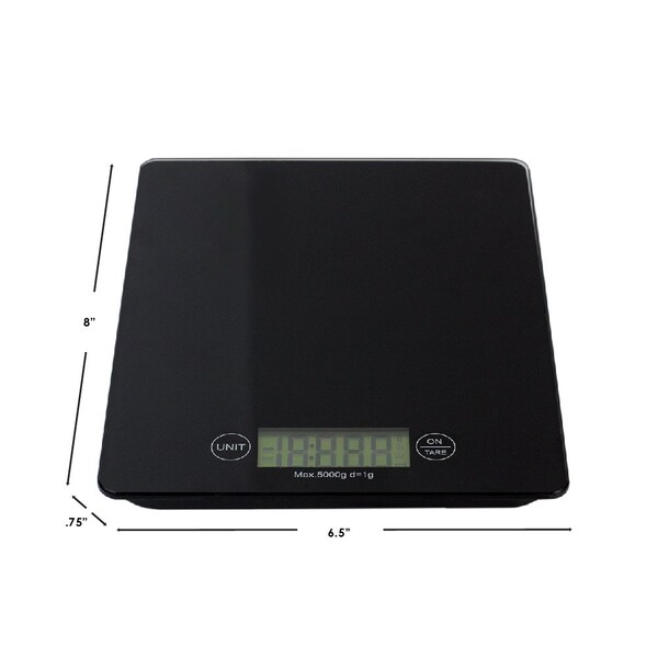 Home Basics Home Basics Multi-Functional Sleek Glass Digital Food Scale, Black - ZOR96076